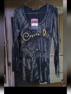 Nwt Crystal Rock Y2k Style Bling Long Sleeve Small